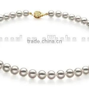 23 Inches AAAA 7.5-8mm White Color Akoya Pearl Beads Necklace thumbnail-1