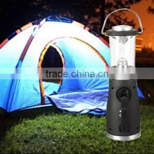 4 LED Rechargeable Lantern Camping Fishing Torch Lamp Hand Crank Tent Light NEW thumbnail-2