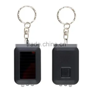 Mini Solar Power Rechargeable LED Flashlight 3 LED Flashlight Keychain Light Lamp Torch LED Light Bulb Key Chain LED Light thumbnail-1