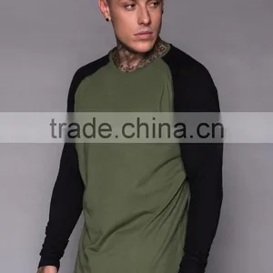 Latest Contrast Raglan Sleeve Crew Neck Cotton Men t Shirt thumbnail-2
