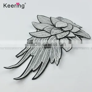 Pretty Lotus Flower Decoration Clothing Embroidery Patch Pair WEF-020 thumbnail-3