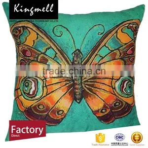 Custom Home Textile Butterfly Printed Cotton Cushion Cojin thumbnail-1