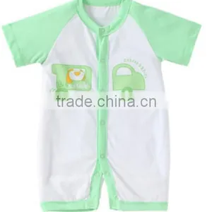 100% Cotton Short Sleeve Blank Baby Rompers Plain Baby Rompers thumbnail-1