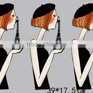 Customized Beautiful Girl Logo Heat Transfer Paper for T-shirt/garment Heat Tranfer Label thumbnail-1