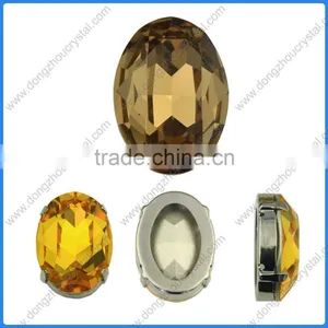 Rhinestone 3002 10x14 Sew On Foiled Oval Fancy Crystal Stone thumbnail-2