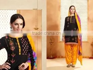 Fresh Cotton Patiala Readymade Embroidery Suits thumbnail-1