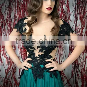 New High Neck Cap Sleeve Lace Ruffle Tulle Skirt Wedding Gowns thumbnail-3