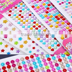 Colorful Love Heart Shape Self-adhesive Acrylic Rhinestone Sticker,Crystal Rhinestone Sticker thumbnail-3