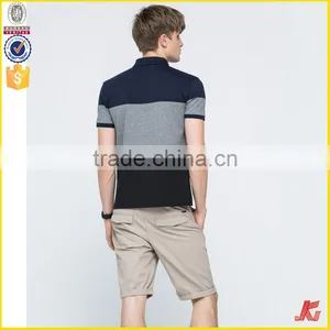 Wholesale Colorfast Combed Cotton Pique Ribbed Collar and Cuff Golf Matching Color Polo T-shirt Color Matching For Men thumbnail-2