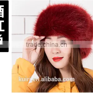 Woman and Man Fashion Fox Faux Fur Russian Hats With Satin Lining/Round Top Unisex Winter Cap Hats thumbnail-1