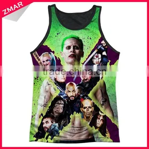 Wholesale 3d Design Mens Fitness 100 Polyester All Over Sublimation Tank Top thumbnail-1