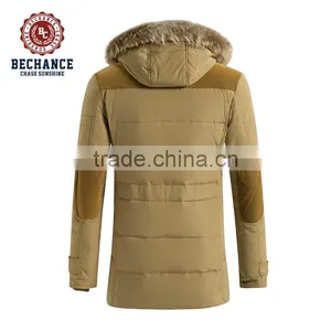 2016 Fashion Mens 100% Polyester Fur Hood Bomber Jacket for Winter thumbnail-2