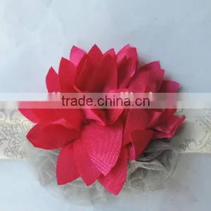 Wholesale Girls Accessories 2016 Cotton Knit Baby Headbands Elastic Besutiful Baby Girl Flower Headbands Boutique Children Bands thumbnail-6