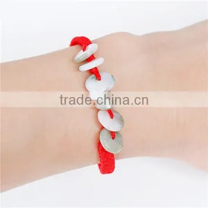 Green Round Polyester & Jade Kabbalah Red String Braided Friendship Bracelets thumbnail-3