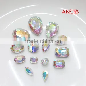 ab Aurora Crystal Beads Sew on Beads With Claw Settings for Wedding Dress thumbnail-2