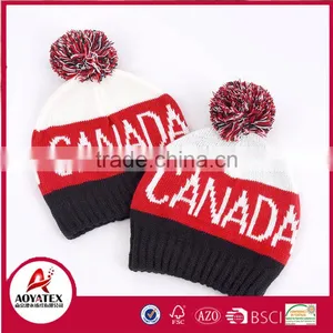 Jacquard Football Double Layers Scarf Hat Gloves Woven Acrylic Sets thumbnail-2