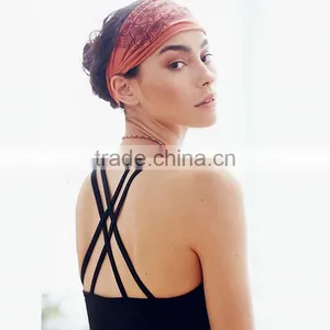 Women Fitness Sportswear Yoga Tops Strap Cross Balck Vest Tight Gym Workout Tops thumbnail-1