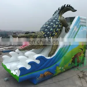 Jurassic Park Strong PVC Inflatable Dinosaur Long Water Slide Giant Inflatable Kids Slide Track thumbnail-3