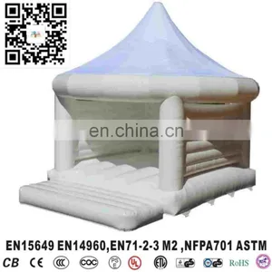 New White Jumping Bouncy House Inflatable Castle With Tent for Wedding thumbnail-4