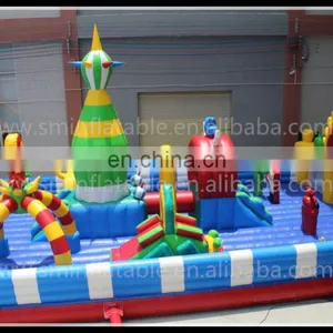 Commercial Giant Pvc Inflatable Playground Amusement Park Equipment , Trampoline Made in China Manufactere thumbnail-2