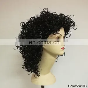 Party Humid Curly Short Black Wigs P-W249 thumbnail-2