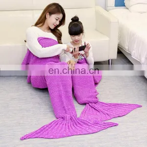 Hot Sale Custom Logo Adult Children Mermaid Tail Blanket thumbnail-1