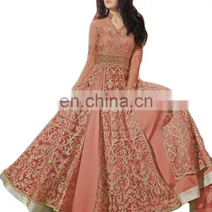 Wedding Party Wear Net Anarkali Style Lehenga Suits 2017 (Semi-Stitched) thumbnail-3