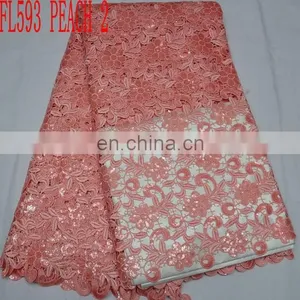 High Quality Wholesale/retail Lace Fabric/best Price African Cord Guipure Embroidery Lace(FL593)in Stock/sales Well thumbnail-2