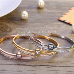 Gold Rose Gold Silver PVD Plating 316L Stainless Steel Bracelets Bangles For Men Womens thumbnail-4