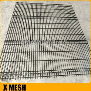 Green Pvc Coated Welded Wire Mesh Fence / 3D Curved Wire Mesh Fencing thumbnail-2