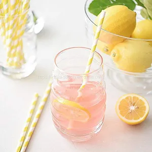 50/100pcs Paper Drink Gold Striped Drinking Straws for Party Baby Shower Wedding thumbnail-2
