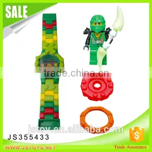 JSTOYS Funny Plastic Building Block Electronic Watch With Minifigures for Kids thumbnail-1