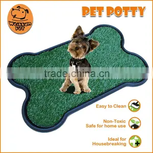 (1007) Pet Product Indoors 2-piece Pet Bed Non-toxic Sythetic Grass Bone Shape Pet Pad thumbnail-1