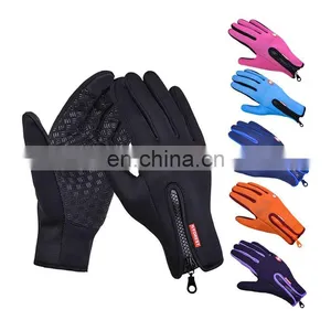 Cheap Waterproof Winter Warm Touch Screen Gloves Other Sports Bicycle Cycling Gloves In Black thumbnail-1