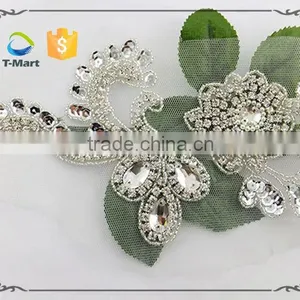 Elegant Rhinestone Applique Patch With Crystal Stones thumbnail-2