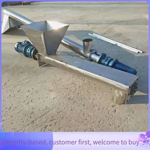 Powder Stainless Steel Spiral Elevator, Lime Powder Round Tube Feeder, 219 Electric Screw Conveyor thumbnail-3