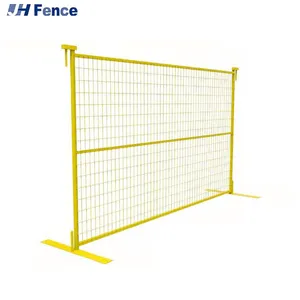 China Factory Powder Coated Yellow Canada Temporary Fence Hot Sale Sustainable 6ft Wire Mesh Fence thumbnail-1