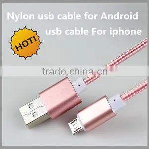 Colorful RoHS Approved 1m Nylon Braided Flat Micro Usb Cable thumbnail-6