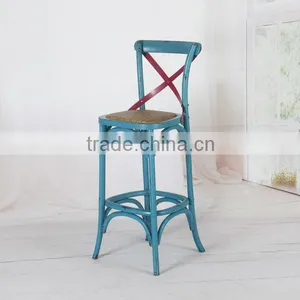 RCH-4003 Tall Wooden Cross Back Bar Chair thumbnail-1