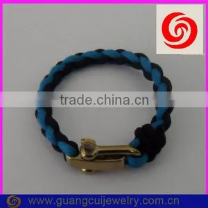 Fashion Stainless Steel Gold Clasp 550 Red in Black Color Paracord Bracelet thumbnail-4