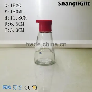 180ml Clear Bottles 6oz Soy Sauce Glass Botle With Plastic Cap thumbnail-1