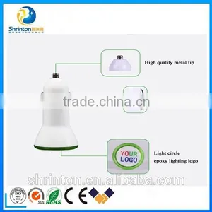 High Quality 5v 2a Dual Usb Car Charger With LED Light thumbnail-5