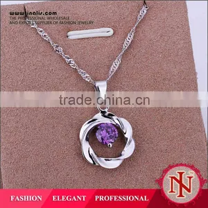 2014 Amethyst Inlaid Classic Designer Pendant Jewelry LKNS925P026 thumbnail-1