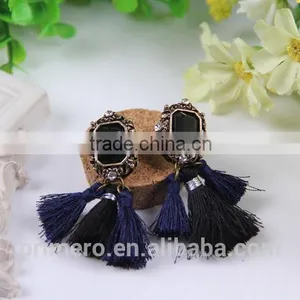 New Fashion Jewelry Hot Sale Crystal Vintage Tassel Statement Bib Earrings Factory Price thumbnail-5