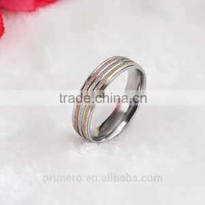 5MM Width Matte 3 Color Ring For Women Girls Gift With Korean Style Fashion Gold Designs Jewelry thumbnail-3