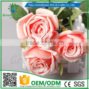 2016 Wholesale 12 PCS 8 Color Latex Artificial PU Flowers Rose Bouquet Wedding Bridal Decor Display Christmas Real Touch Flower thumbnail-3