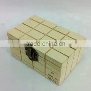 Unfinished Wooden Box With Lattice Wholesale Poplar thumbnail-1