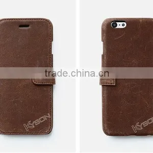 New Arrival Genuine Leather Phone Case for Iphone 6 and Samsung Note 4 thumbnail-5