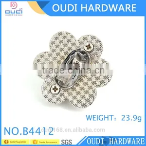 Shiny Nickel Flower Shape Bag Turn Lock Making Accessories thumbnail-5