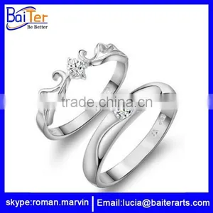 Wholesale 925 Sterling Silver King and Queen Couple Ring thumbnail-1